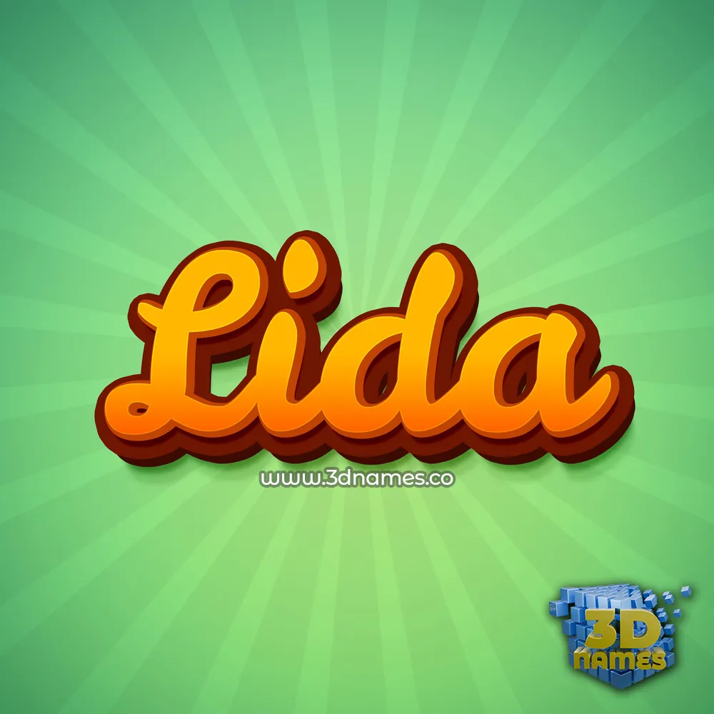 lida in Green Rays style - 3D name wallpaper