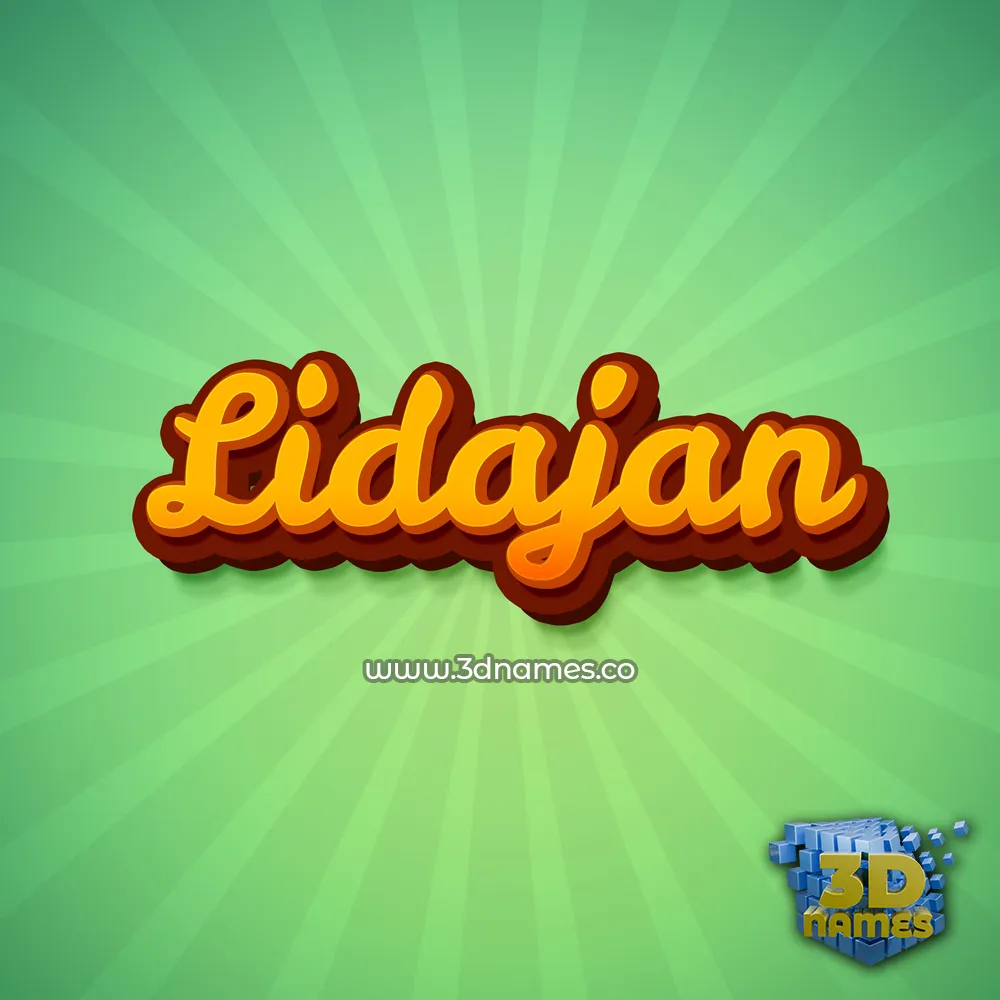 lidajan in Green Rays style - 3D name wallpaper