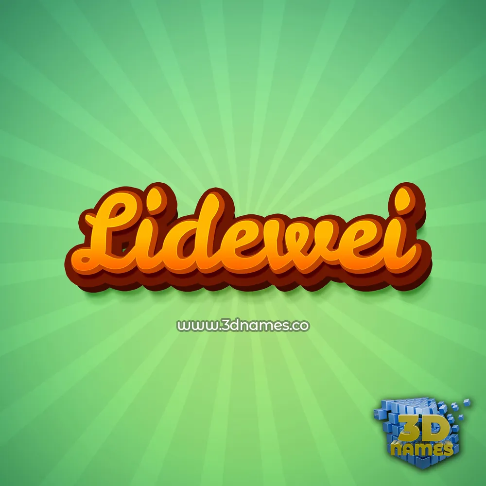 lidewei in Green Rays style - 3D name wallpaper