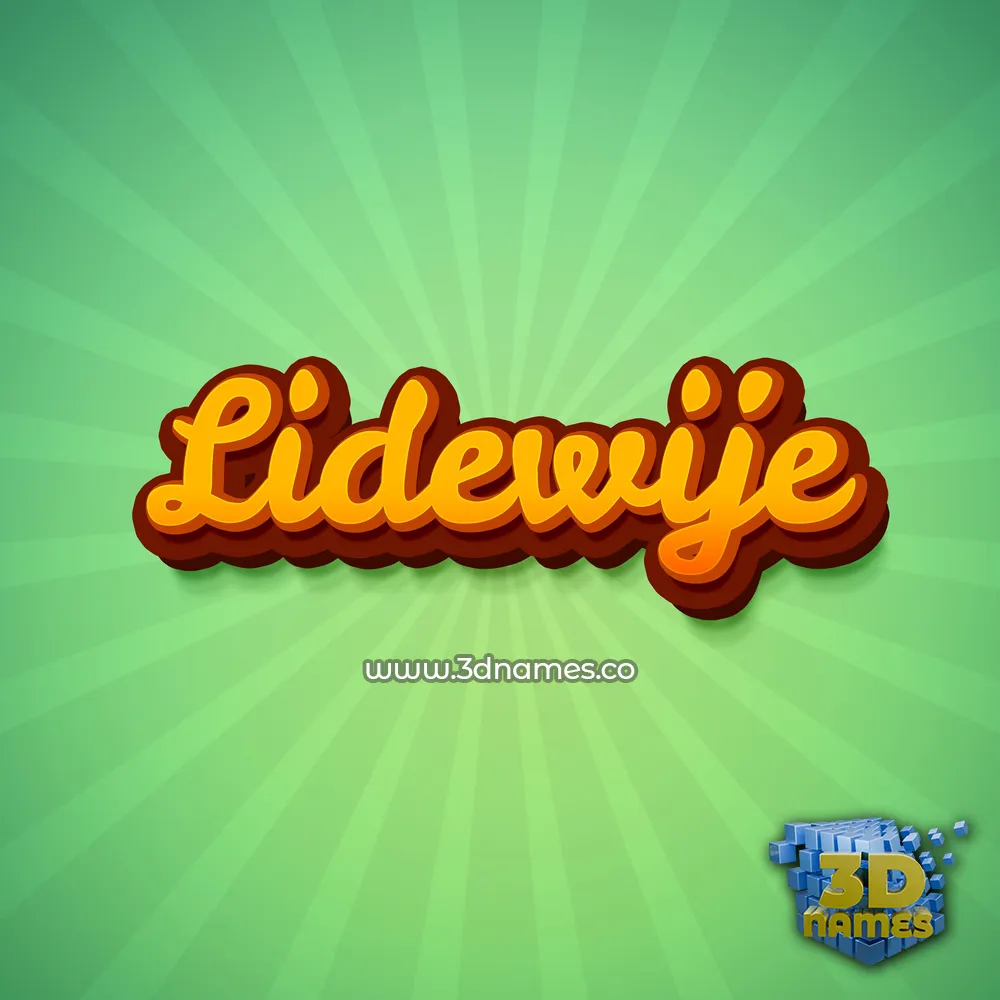 lidewije in Green Rays style - 3D name wallpaper