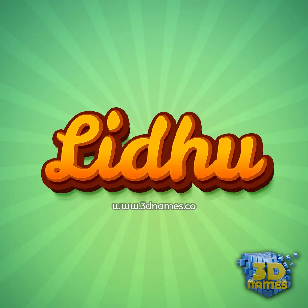 lidhu in Green Rays style - 3D name wallpaper