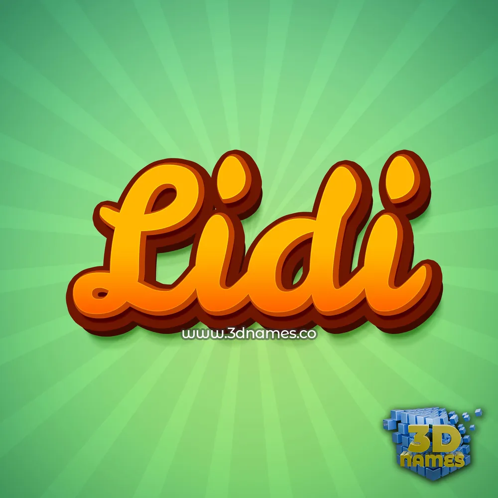 lidi in Green Rays style - 3D name wallpaper