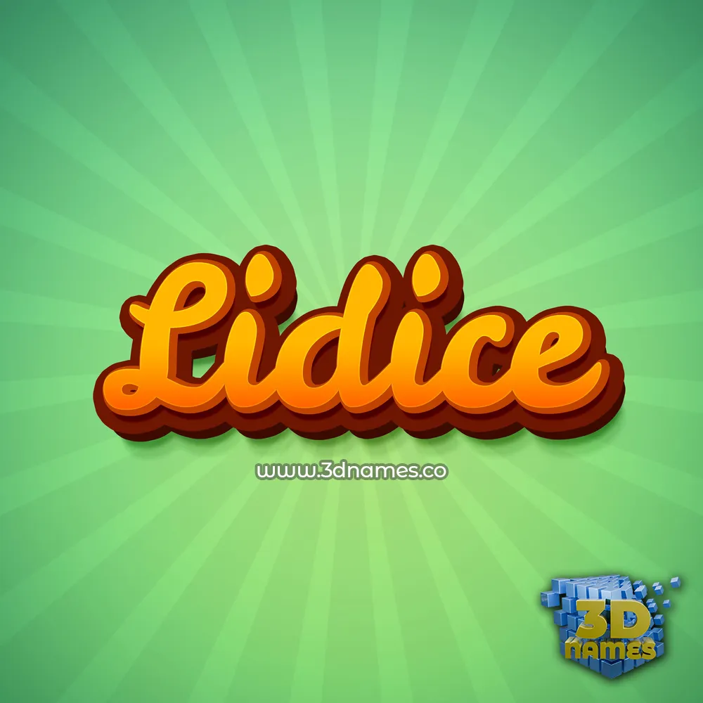 lidice in Green Rays style - 3D name wallpaper