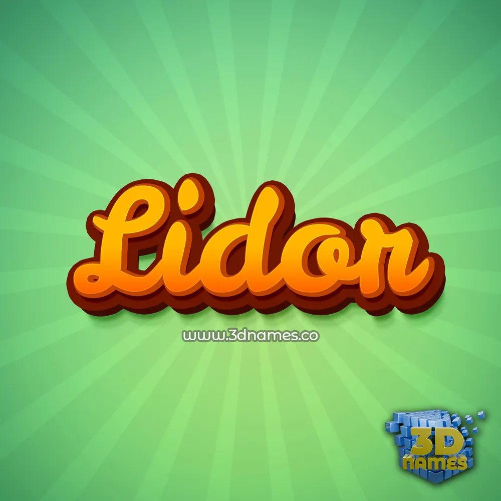 lidor in Green Rays style - 3D name wallpaper