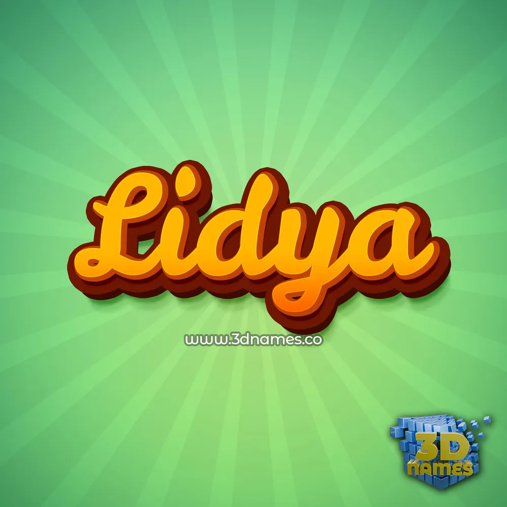 lidya in Green Rays style - 3D name wallpaper