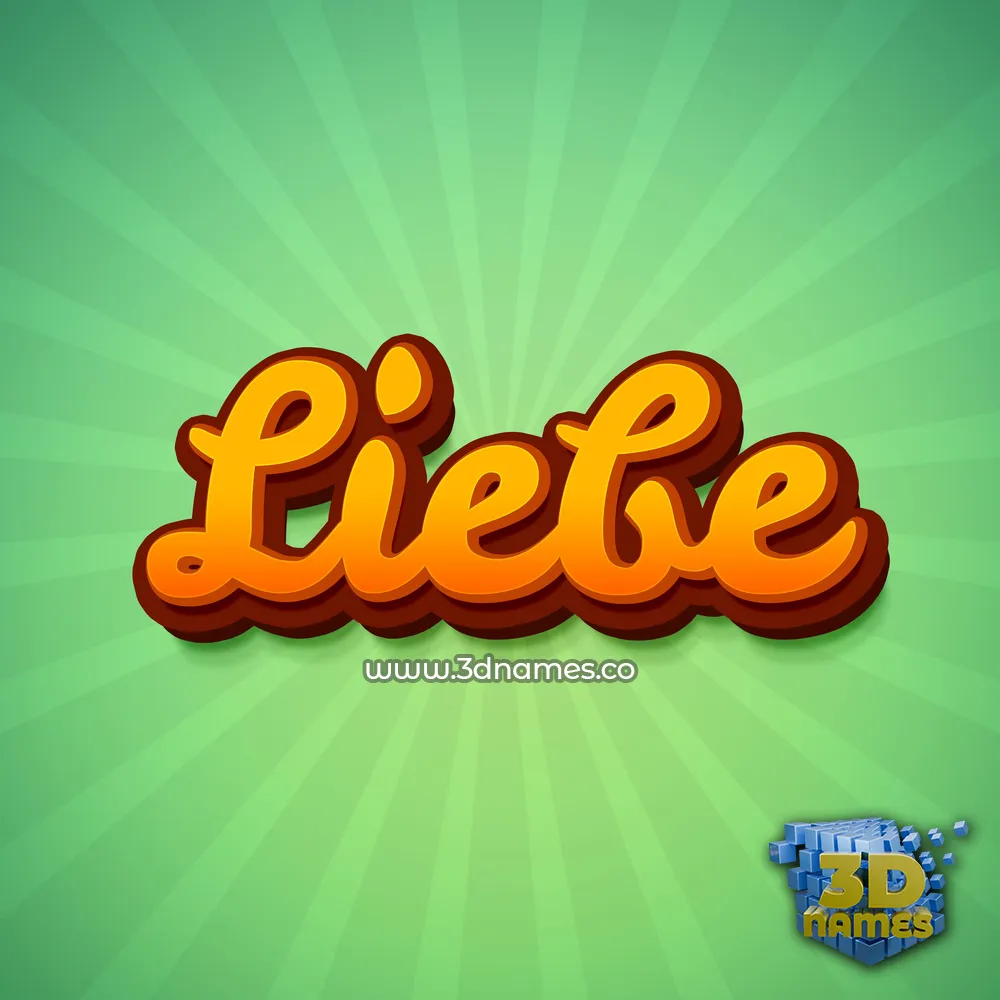 liebe in Green Rays style - 3D name wallpaper