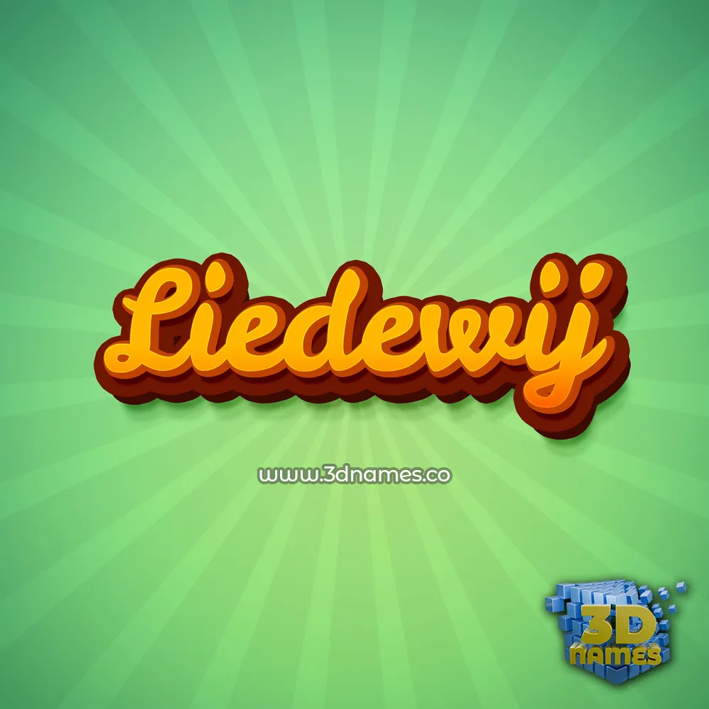 liedewij in Green Rays style - 3D name wallpaper
