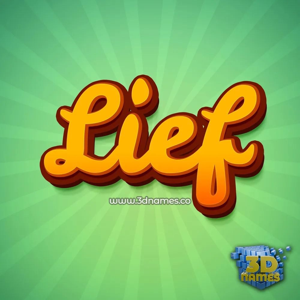 lief in Green Rays style - 3D name wallpaper