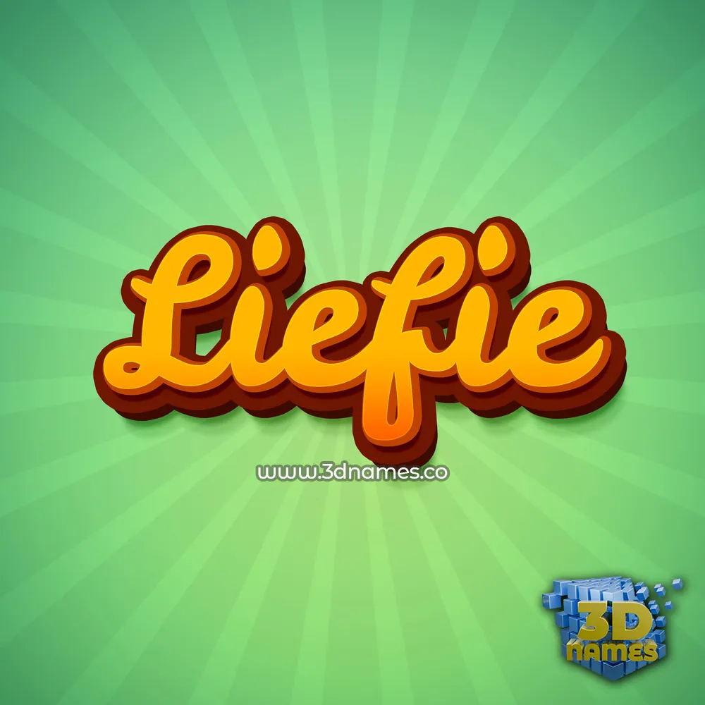 liefie in Green Rays style - 3D name wallpaper