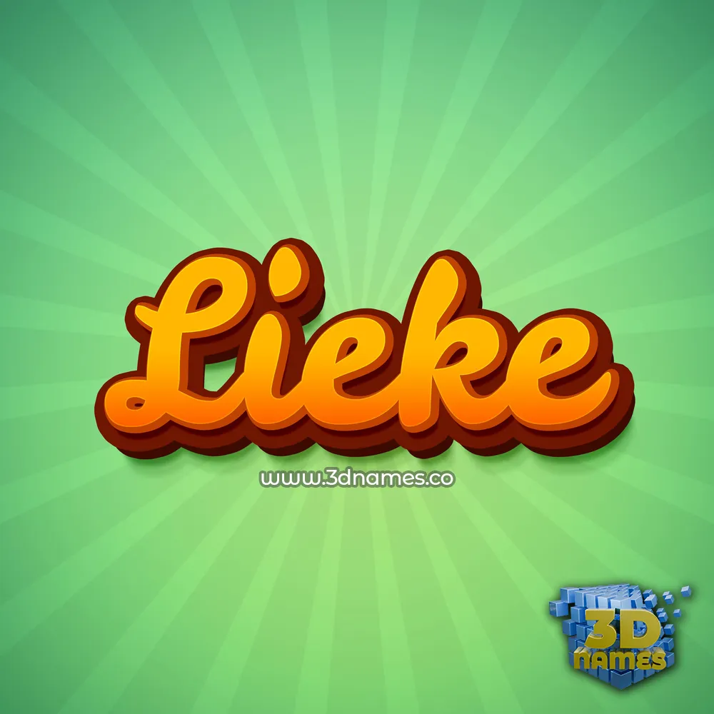 lieke in Green Rays style - 3D name wallpaper
