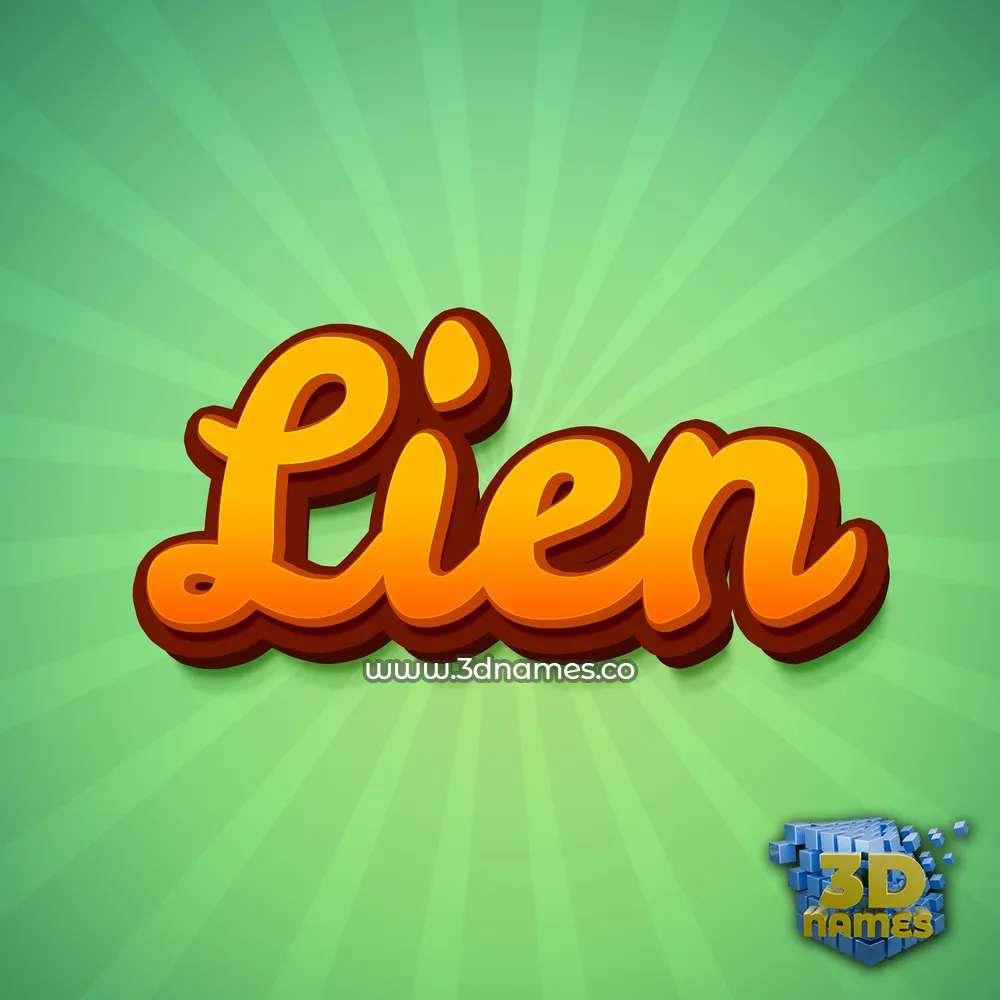 lien in Green Rays style - 3D name wallpaper