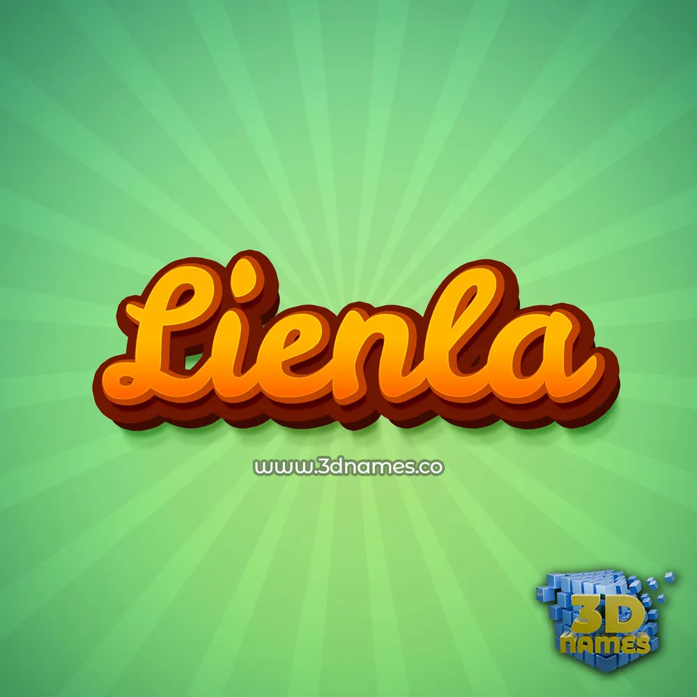 lienla in Green Rays style - 3D name wallpaper