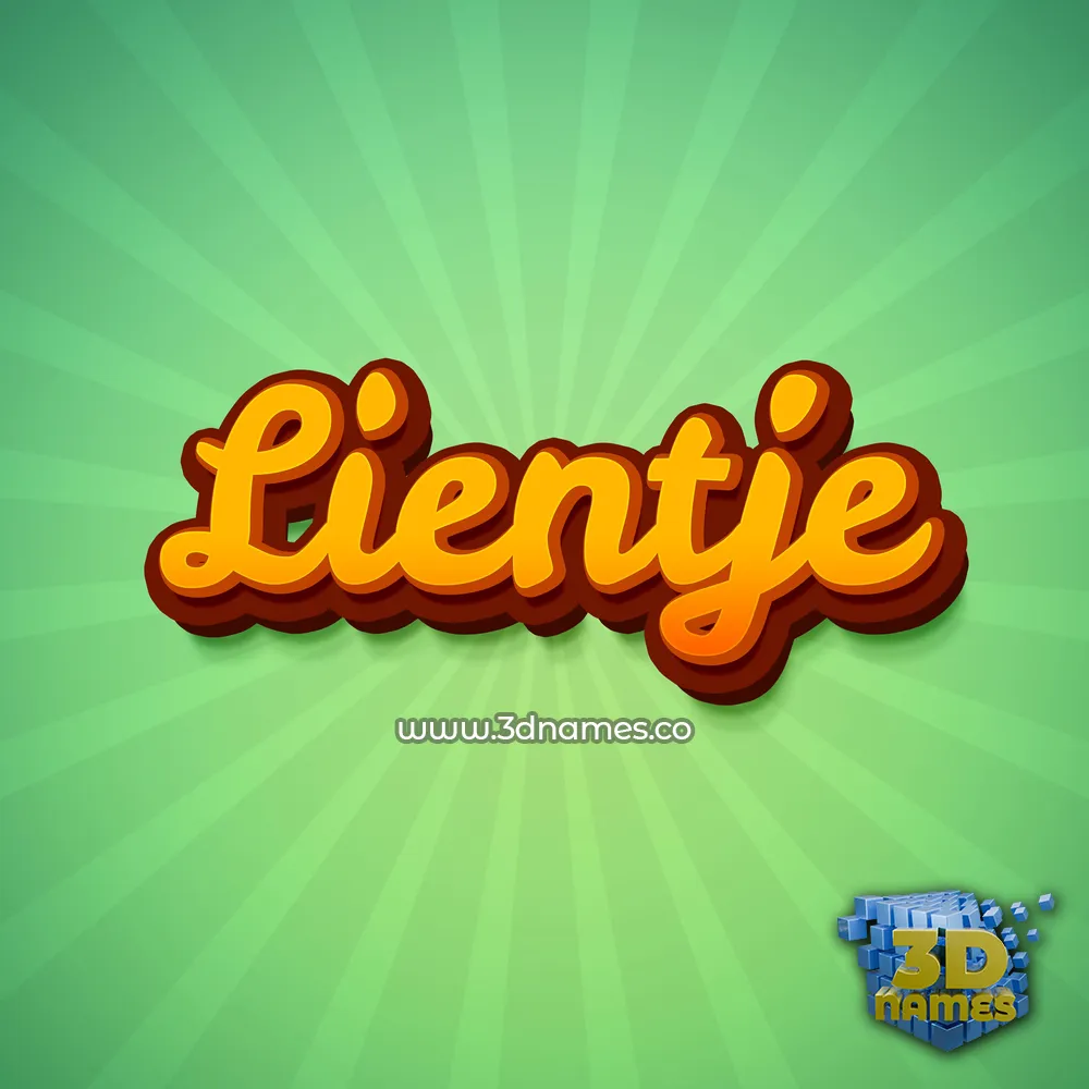 lientje in Green Rays style - 3D name wallpaper