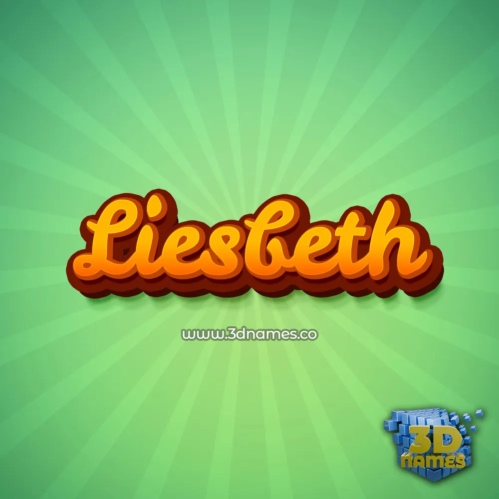 liesbeth in Green Rays style - 3D name wallpaper
