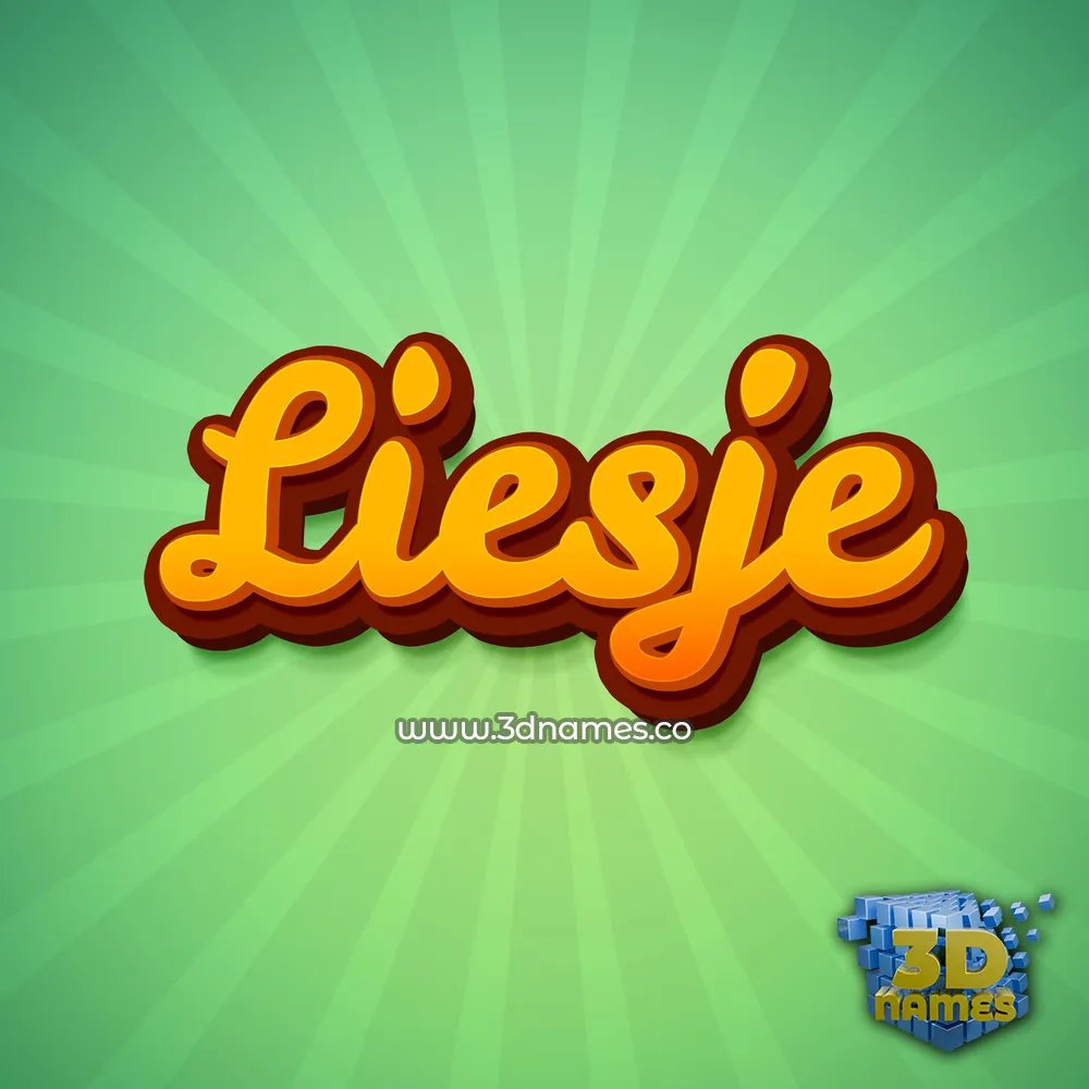 liesje in Green Rays style - 3D name wallpaper
