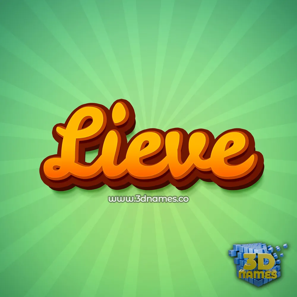lieve in Green Rays style - 3D name wallpaper