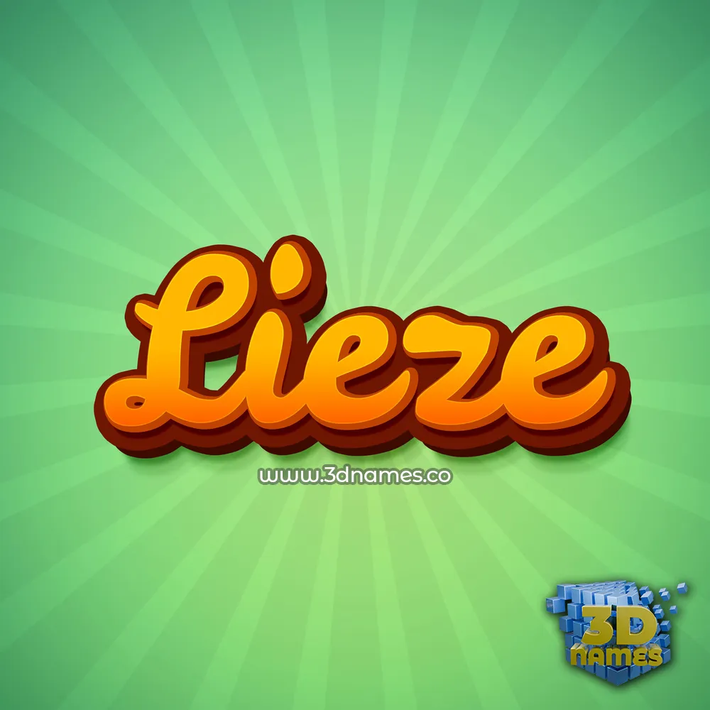 lieze in Green Rays style - 3D name wallpaper