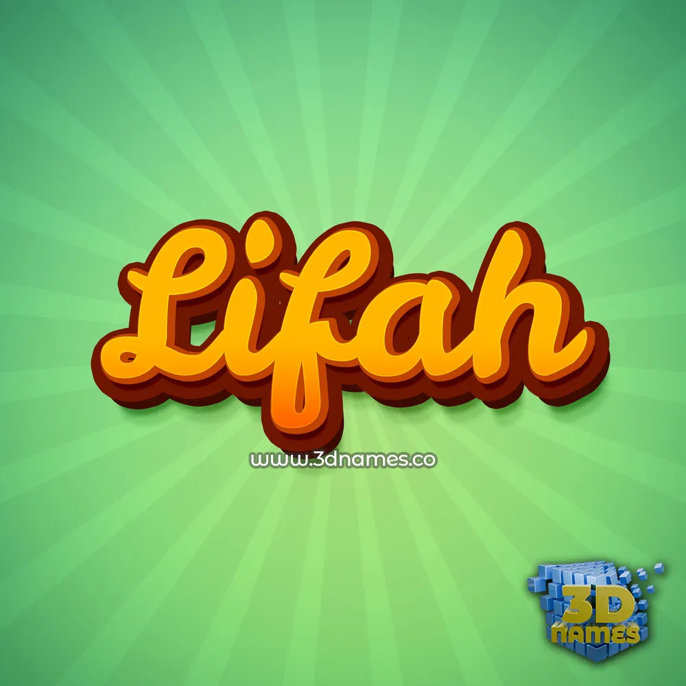 lifah in Green Rays style - 3D name wallpaper