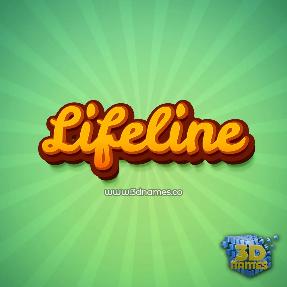 lifeline in Green Rays style - 3D name wallpaper