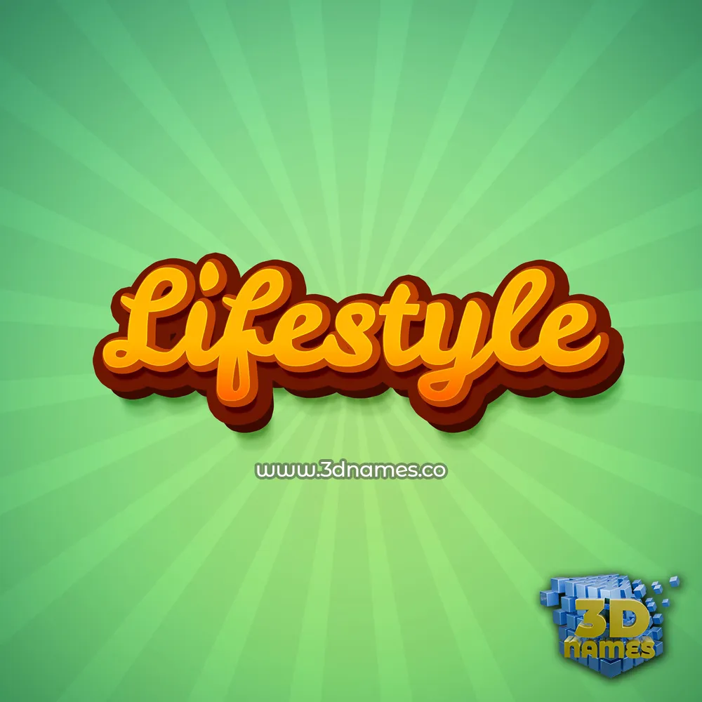 lifestyle in Green Rays style - 3D name wallpaper