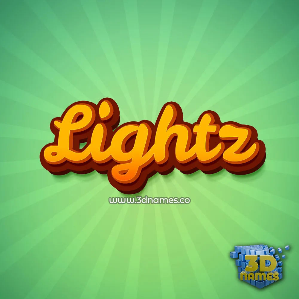 lightz in Green Rays style - 3D name wallpaper