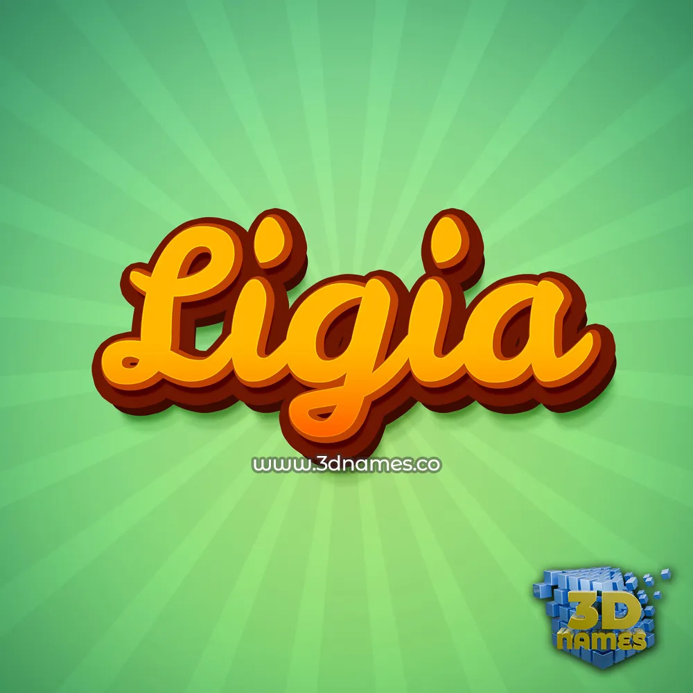 ligia in Green Rays style - 3D name wallpaper