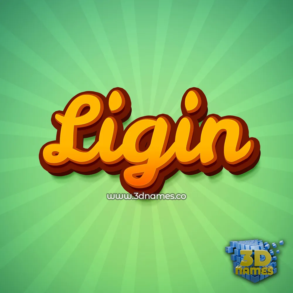 ligin in Green Rays style - 3D name wallpaper