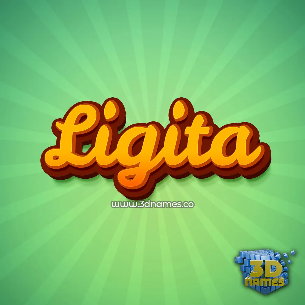 ligita in Green Rays style - 3D name wallpaper