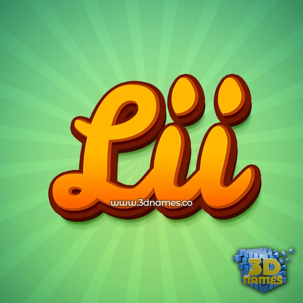 lii in Green Rays style - 3D name wallpaper