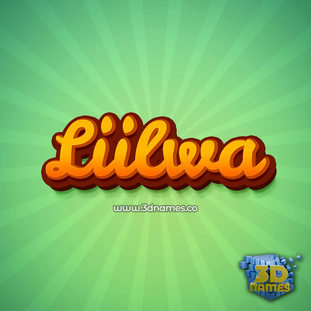 liilwa in Green Rays style - 3D name wallpaper