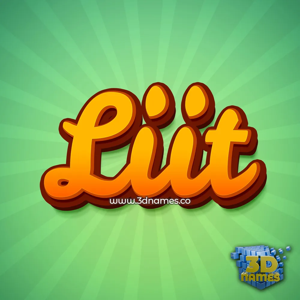 liit in Green Rays style - 3D name wallpaper