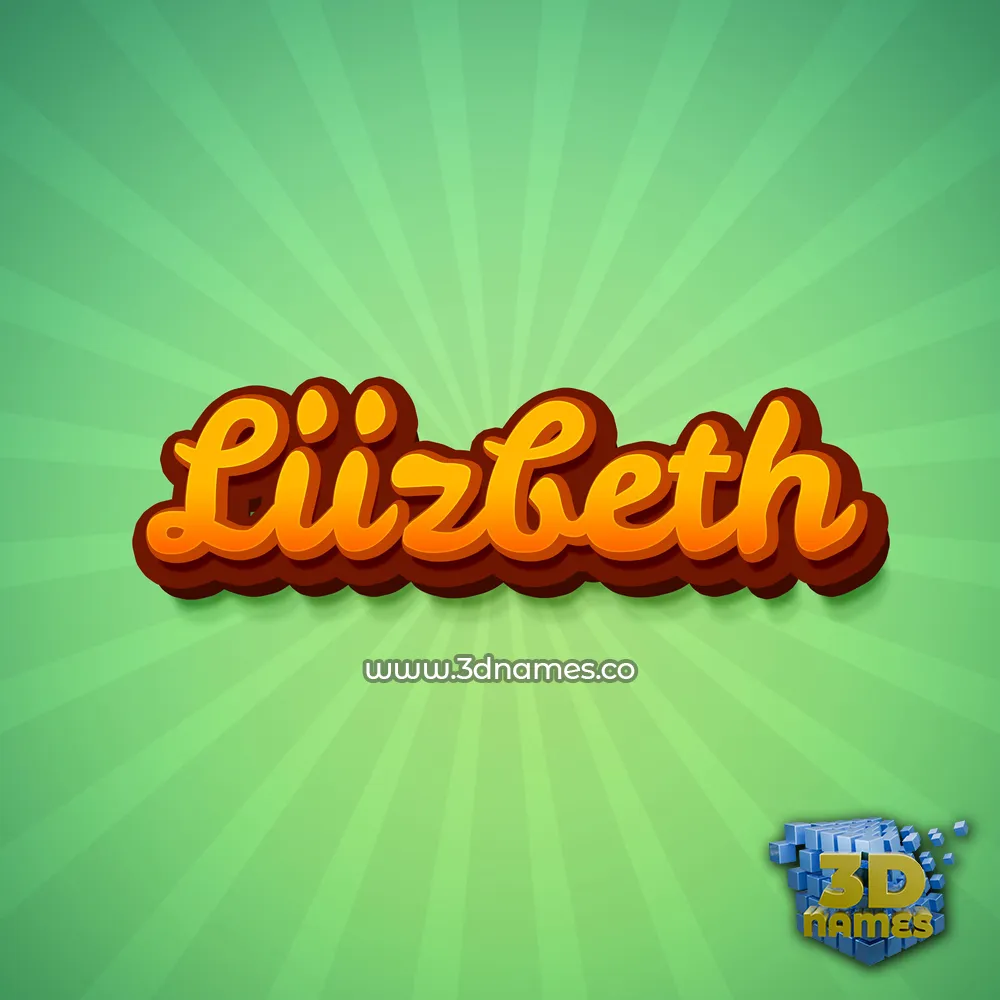 liizbeth in Green Rays style - 3D name wallpaper