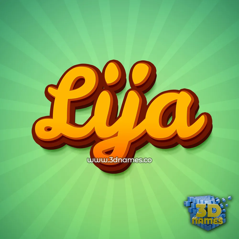 lija in Green Rays style - 3D name wallpaper