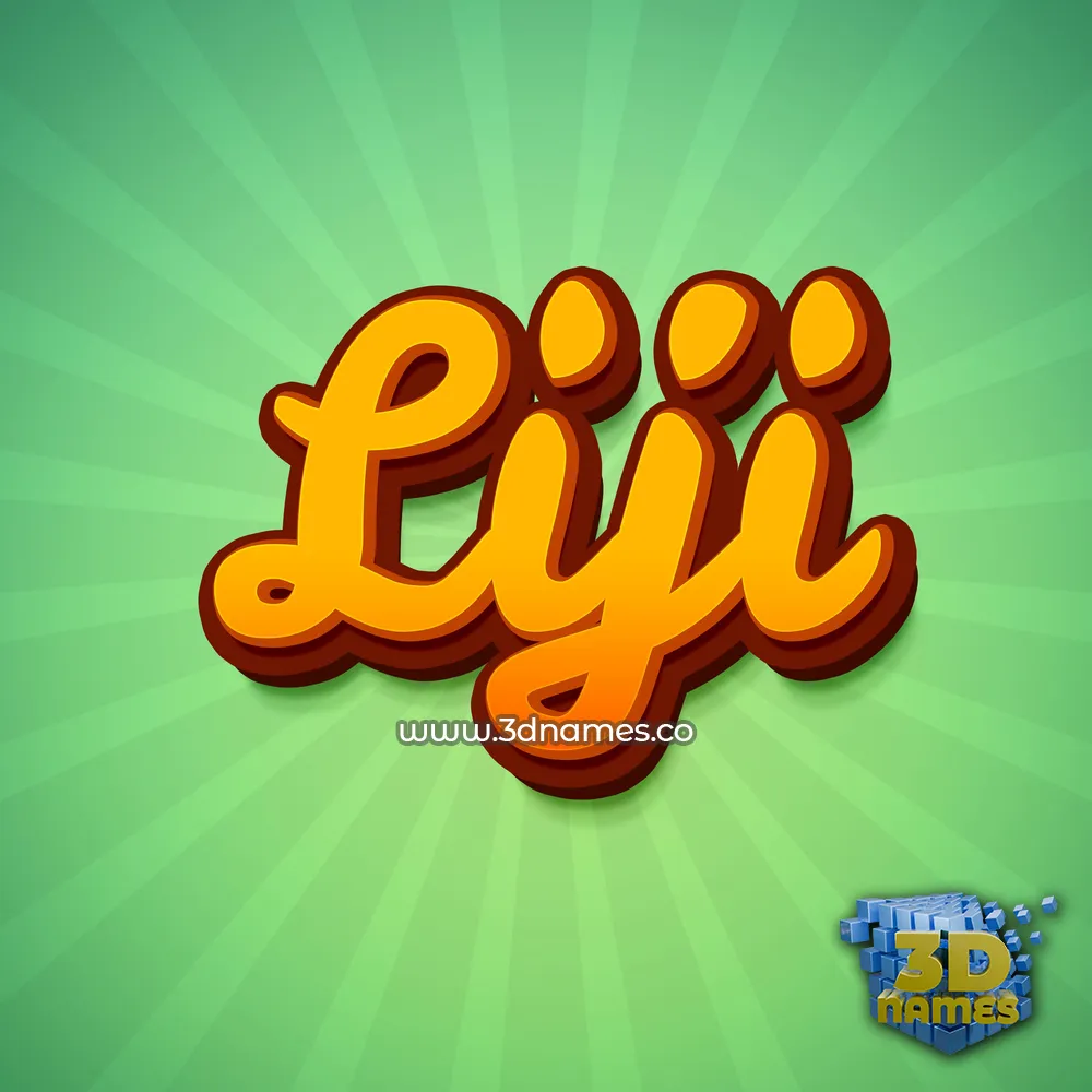 liji in Green Rays style - 3D name wallpaper