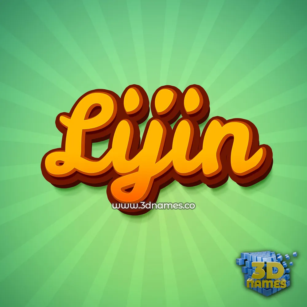 lijin in Green Rays style - 3D name wallpaper