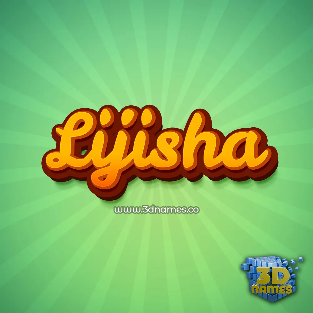 lijisha in Green Rays style - 3D name wallpaper