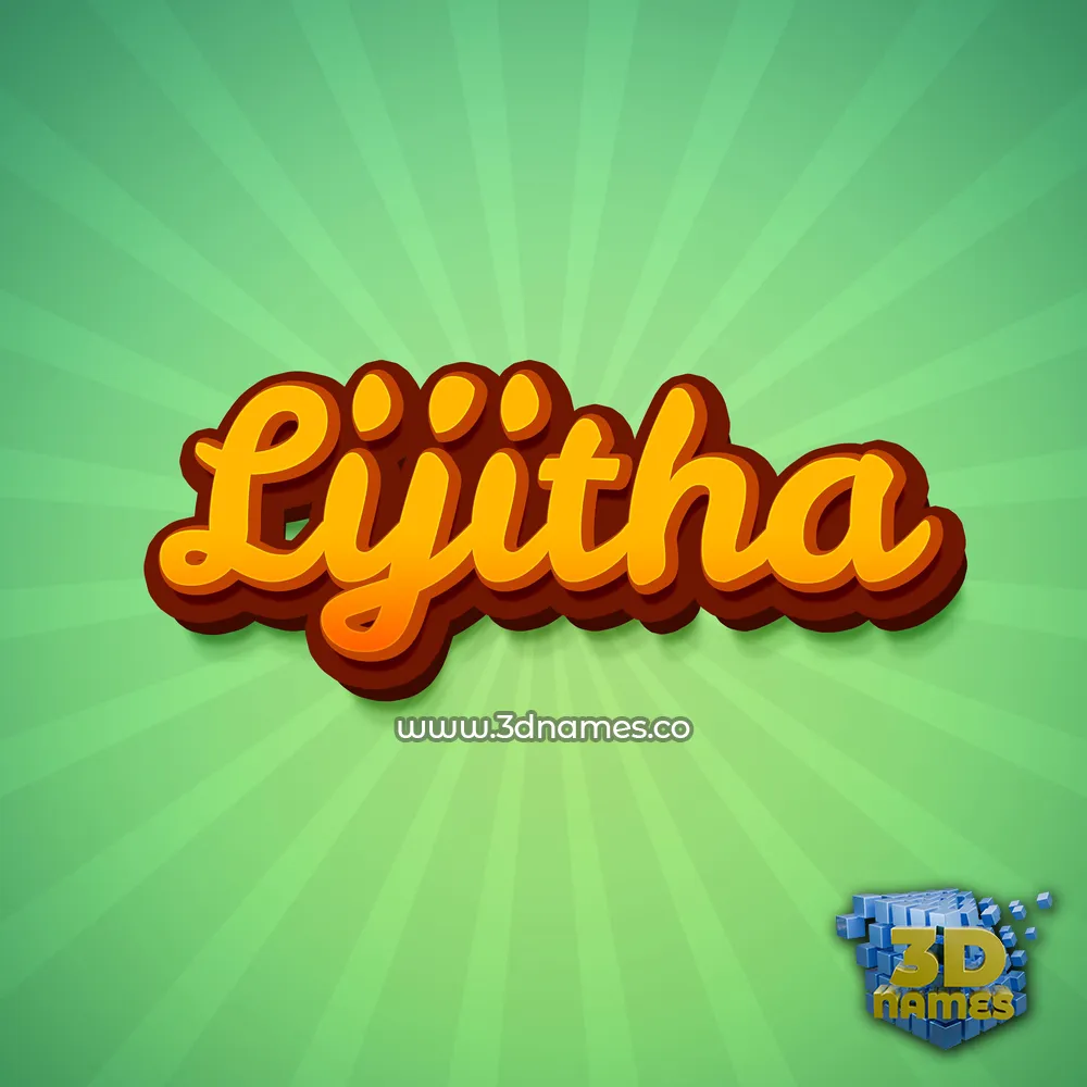 lijitha in Green Rays style - 3D name wallpaper