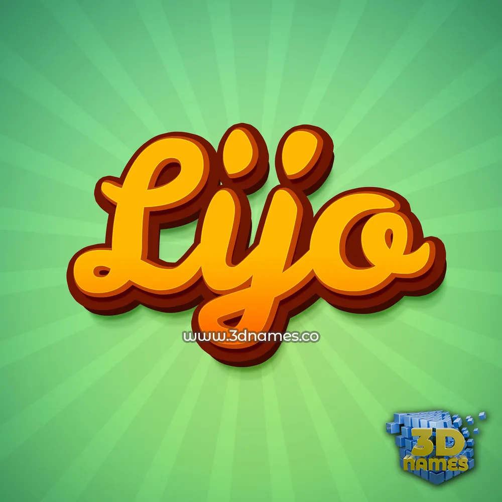lijo in Green Rays style - 3D name wallpaper