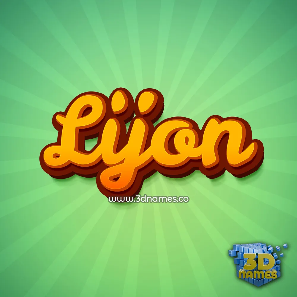 lijon in Green Rays style - 3D name wallpaper