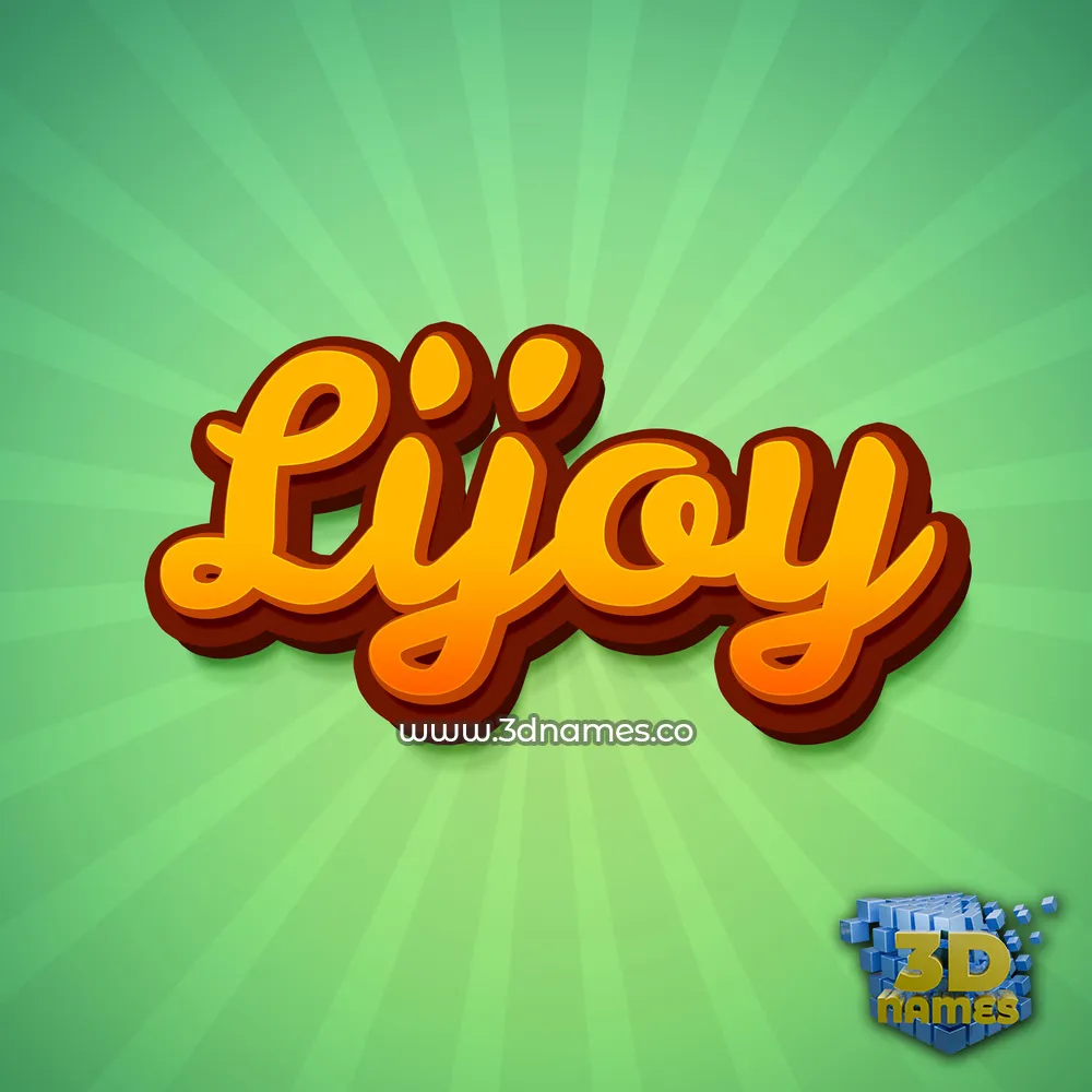 lijoy in Green Rays style - 3D name wallpaper