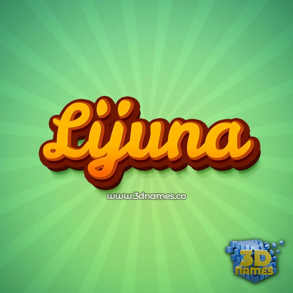 lijuna in Green Rays style - 3D name wallpaper