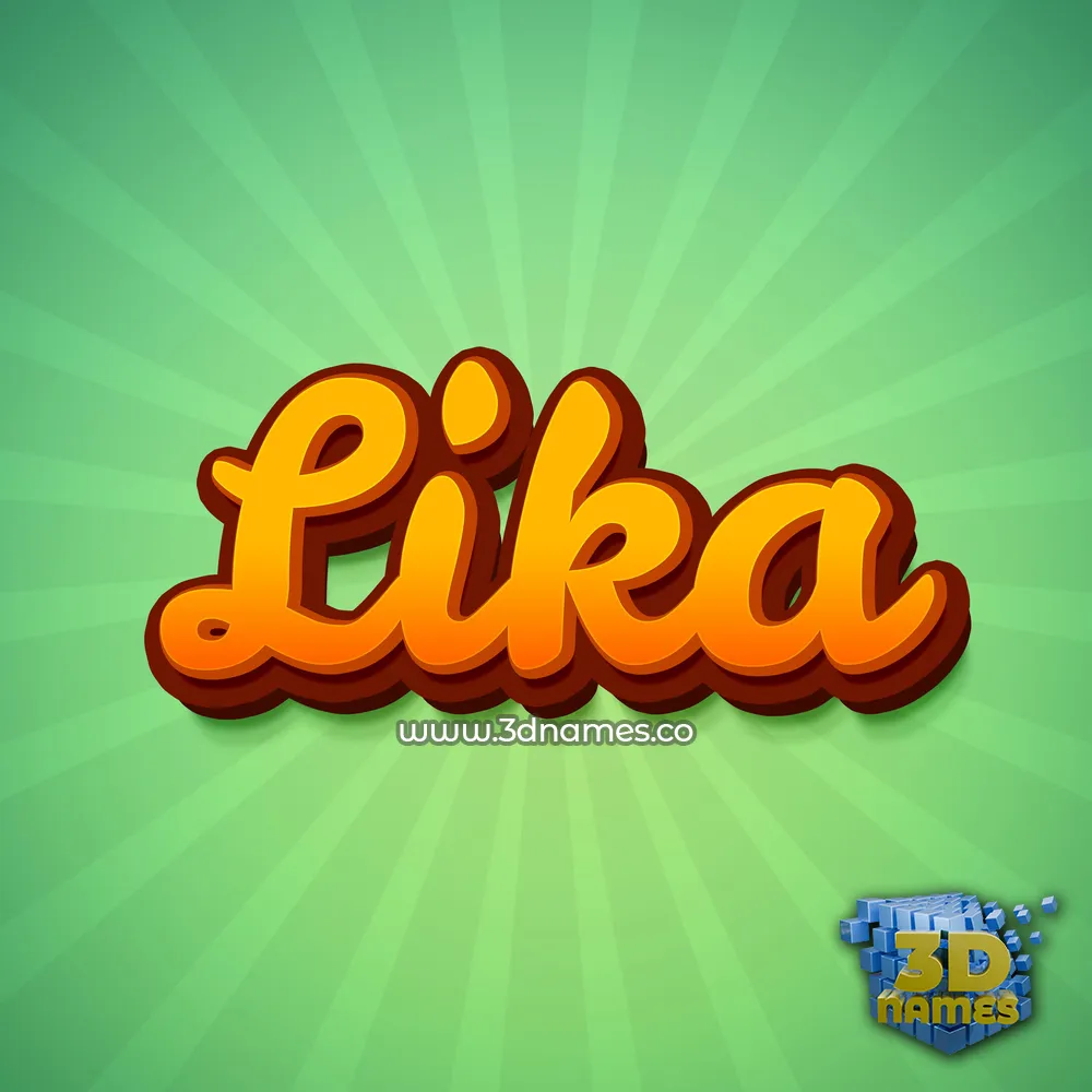 lika in Green Rays style - 3D name wallpaper