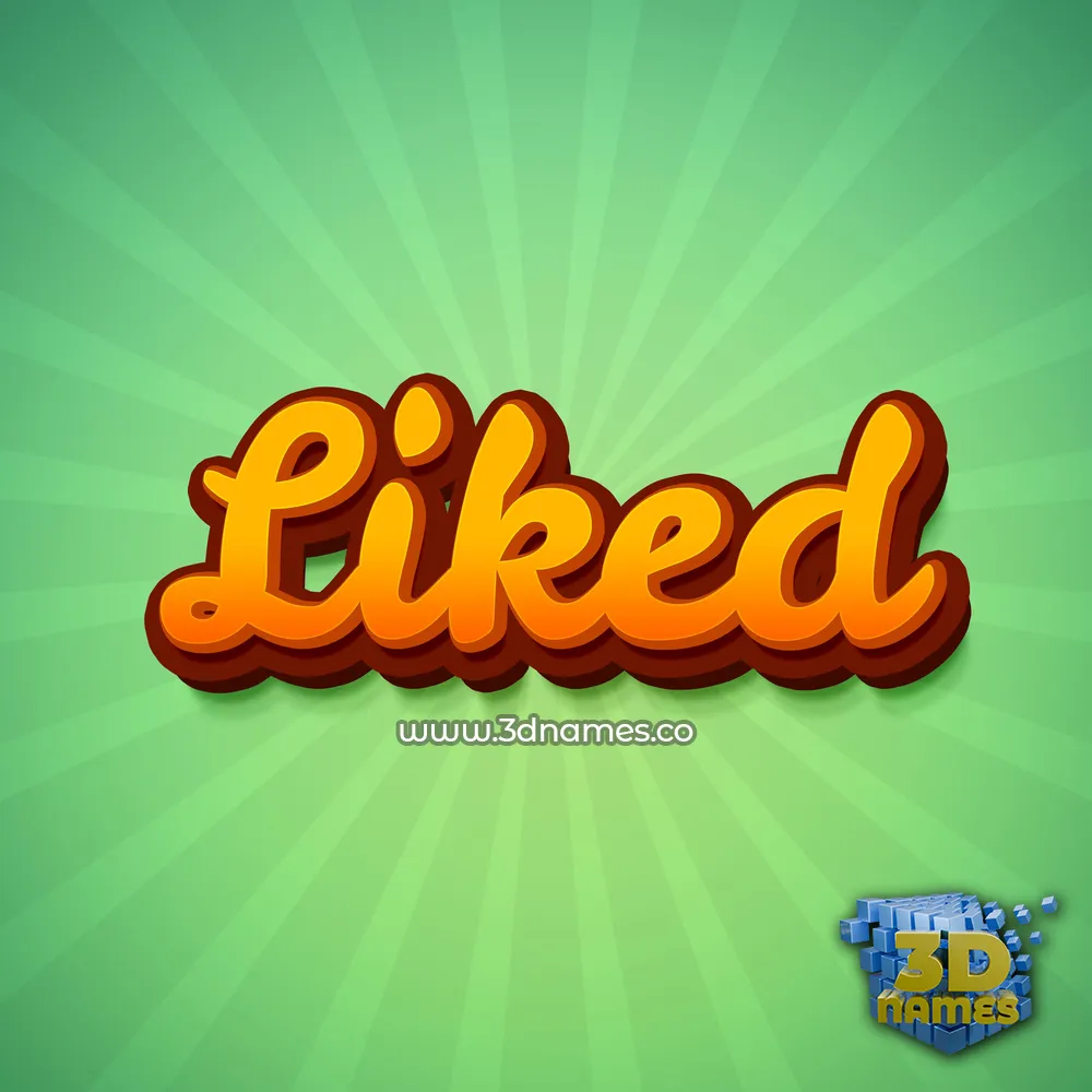 liked in Green Rays style - 3D name wallpaper
