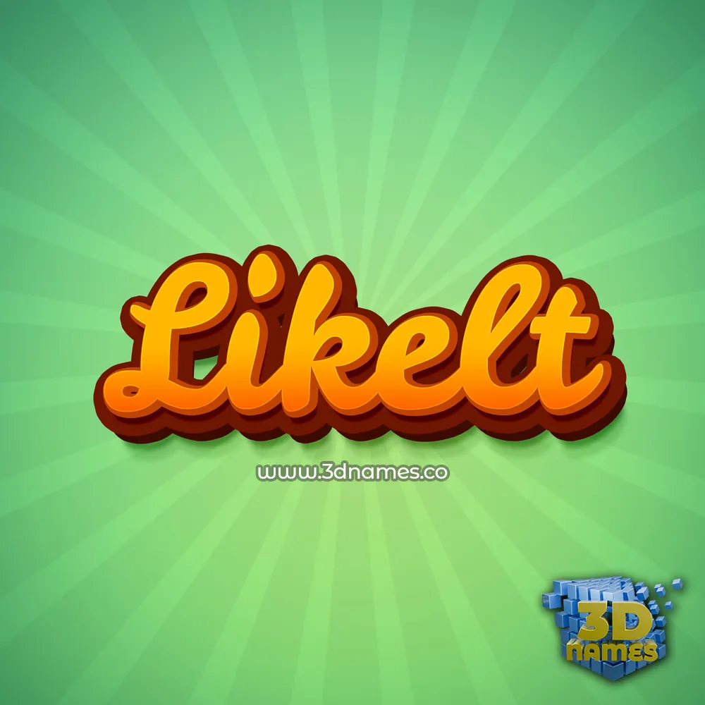 likelt in Green Rays style - 3D name wallpaper