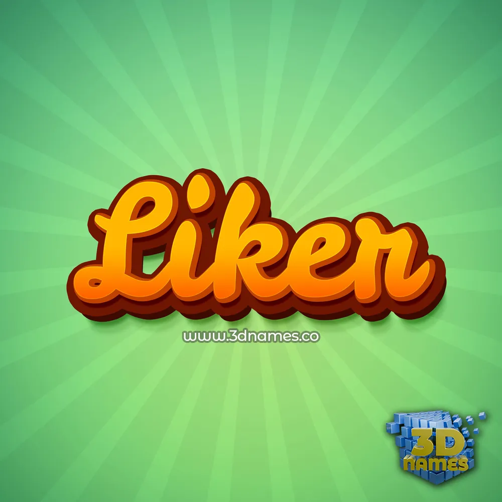 liker in Green Rays style - 3D name wallpaper
