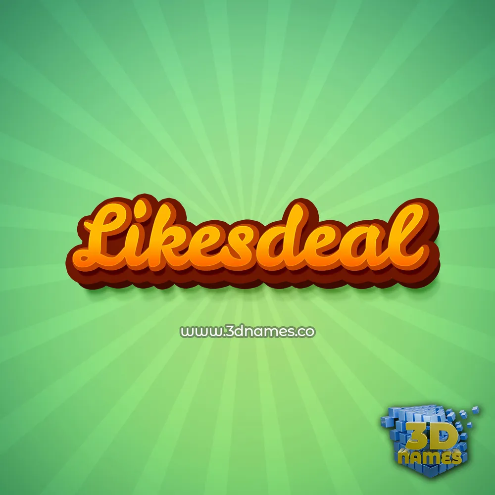 likesdeal in Green Rays style - 3D name wallpaper