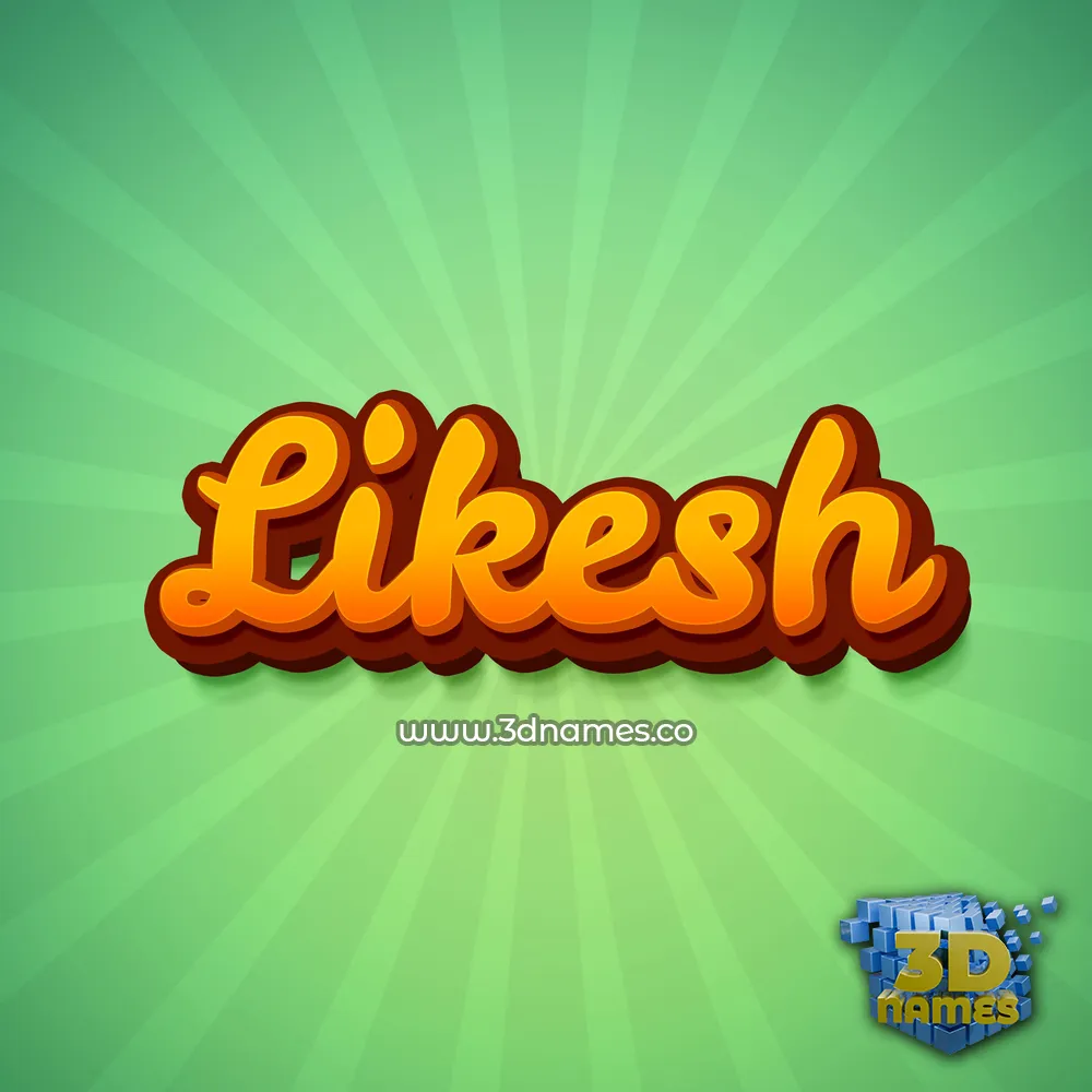 likesh in Green Rays style - 3D name wallpaper