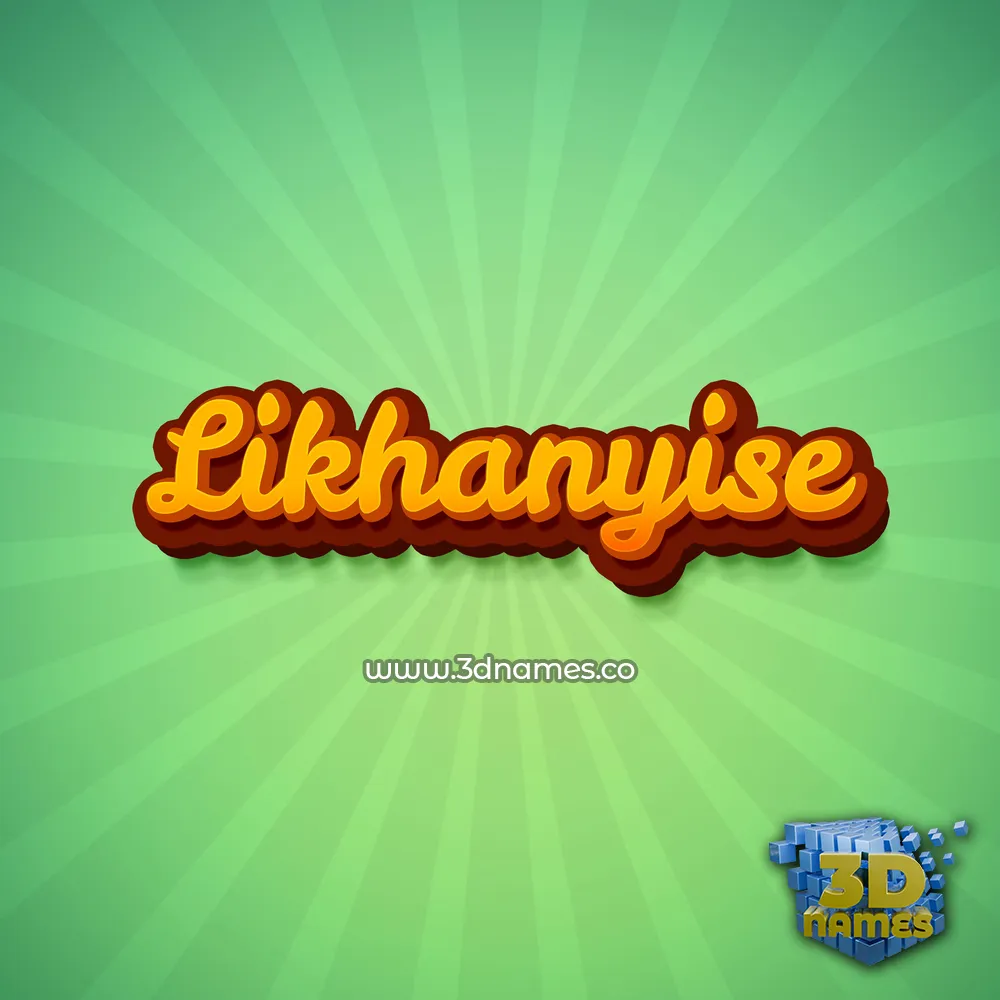 likhanyise in Green Rays style - 3D name wallpaper
