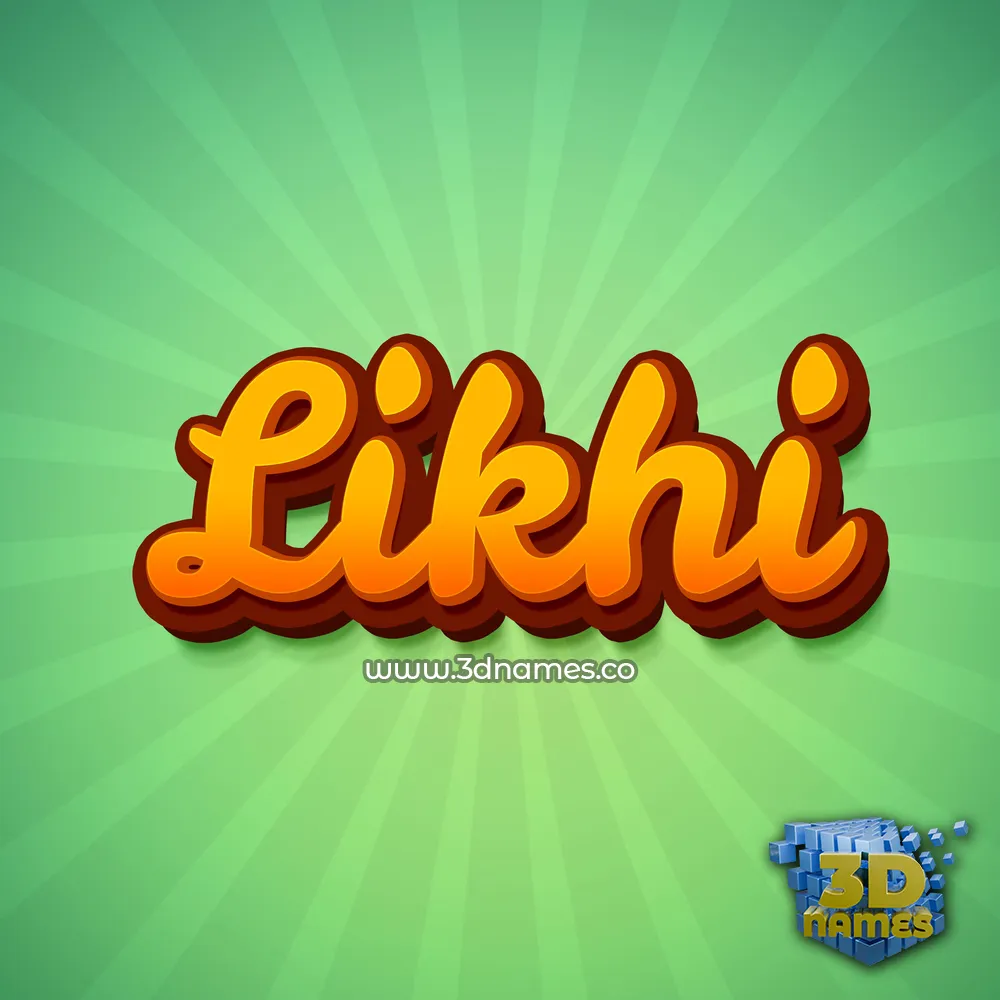 likhi in Green Rays style - 3D name wallpaper