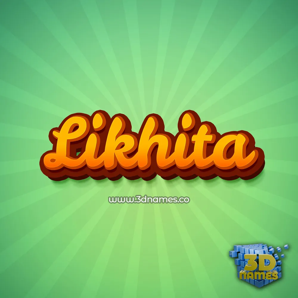 likhita in Green Rays style - 3D name wallpaper